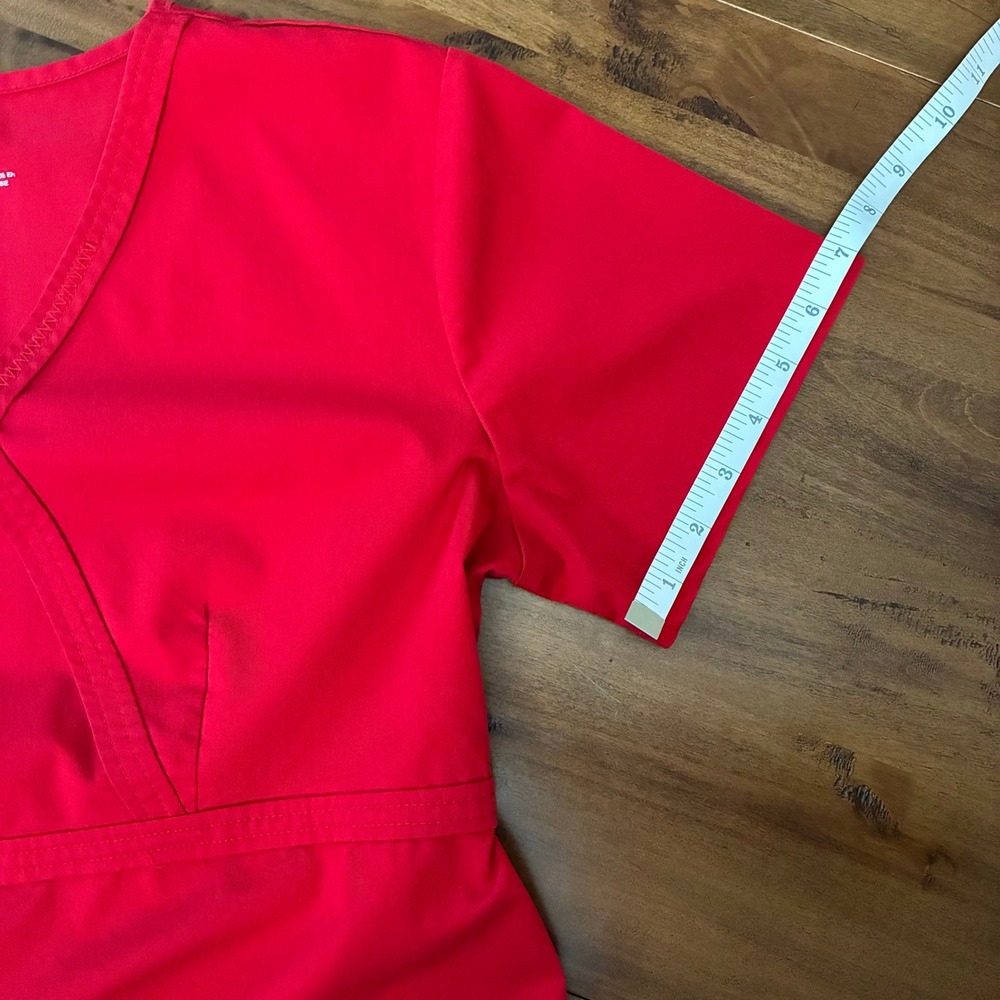Women's Red Cherokee Scrub Top Style 1066 - Picture 11 of 14